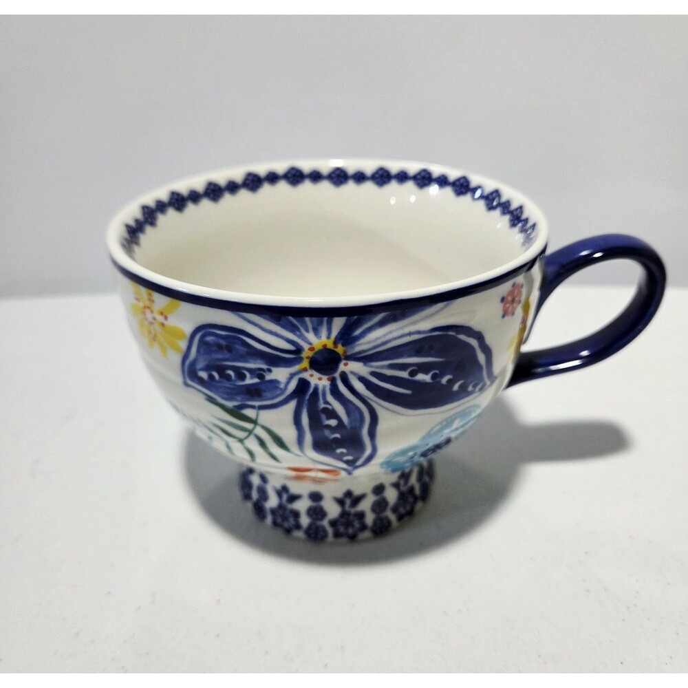 Anthropologie Jennifer Orkin Lewis Sip of Nectar Footed  Coffee Tea Mug